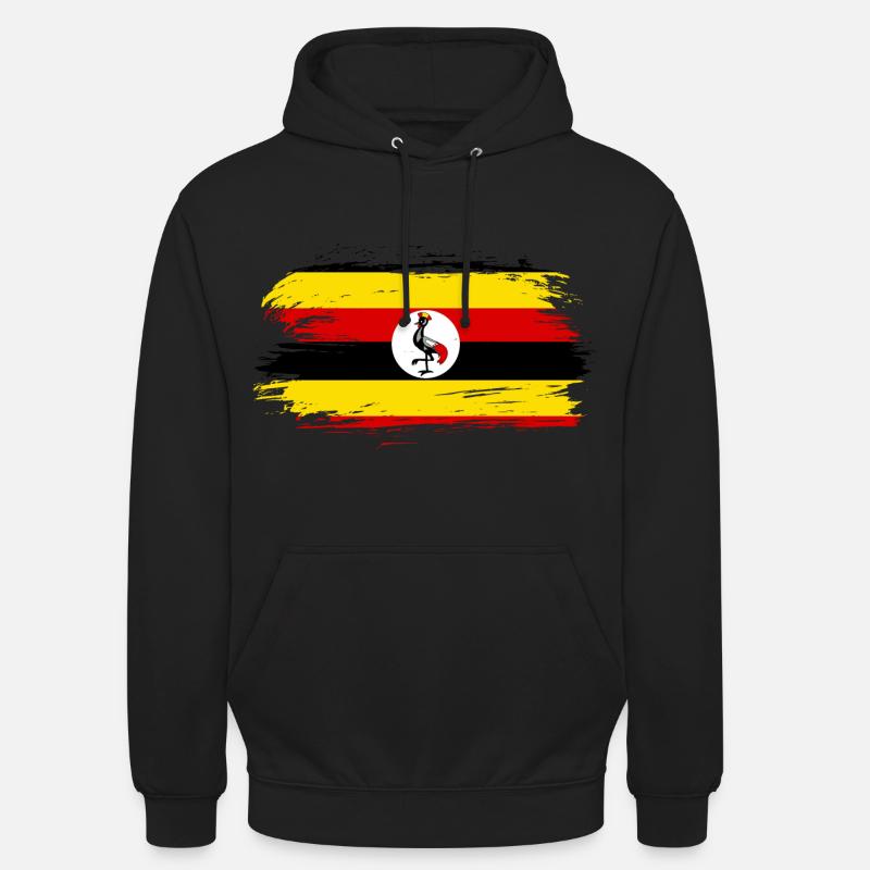 Drapeau drapeau de l'Ouganda - Sweat-shirt à capuche unisexe - noir