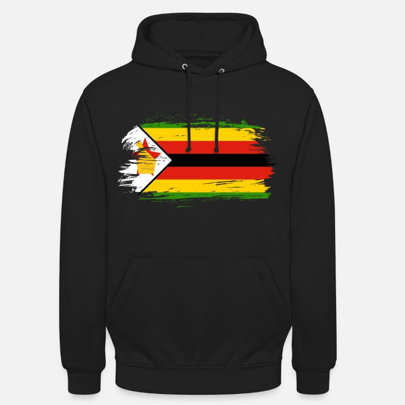 Bannière du drapeau du Zimbabwe - Sweat-shirt à capuche unisexe - noir