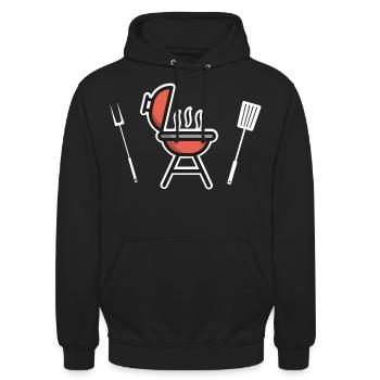 Grill Icon GrillIng Season - Unisex Hoodie - black - Front - Alina (178cm) & Michal (187cm)