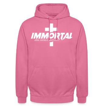 Immortal Christ - Unisex Hoodie - Pink - Vorne - Alina (178cm) & Michal (187cm)
