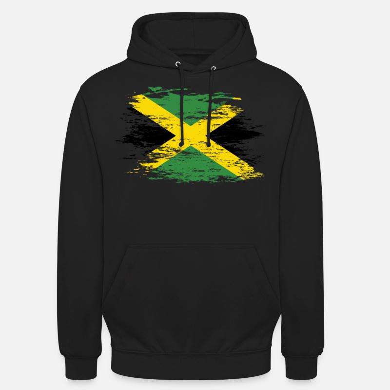 Drapeau de la Jamaïque utilisé - Sweat-shirt à capuche unisexe - noir