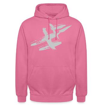 Farbfleck / Flecken Abstrakt - VINTAGE - Unisex Hoodie - Pink - Vorne - Alina (178cm) & Michal (187cm)