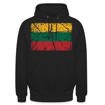 Drapeau de la Lituanie - Sweat-shirt à capuche unisexe - noir - Devant - Alina (178cm) & Michal (187cm)