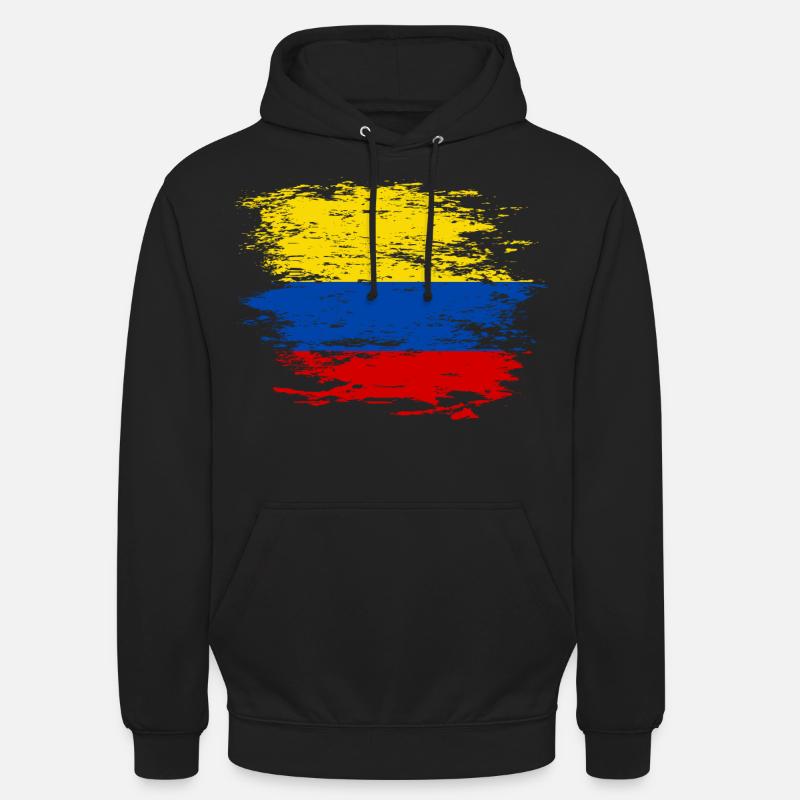 Drapeau de la Colombie utilisé - Sweat-shirt à capuche unisexe - noir