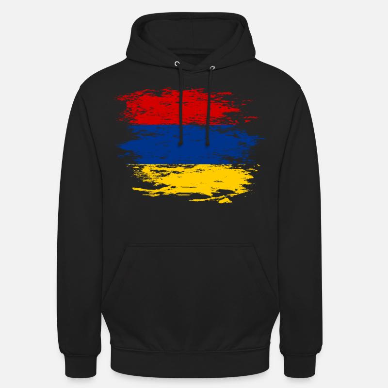 Drapeau de l'Arménie utilisé - Sweat-shirt à capuche unisexe - noir