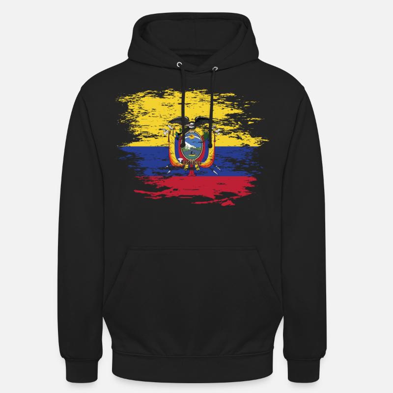 Drapeau de l'Équateur utilisé - Sweat-shirt à capuche unisexe - noir