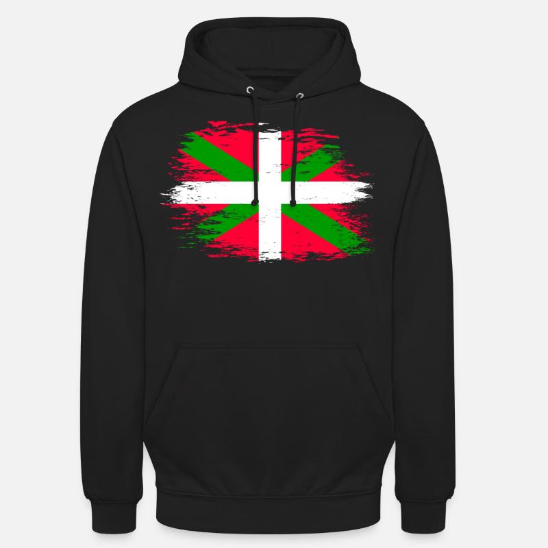 Drapeau basque utilisé - Sweat-shirt à capuche unisexe - noir