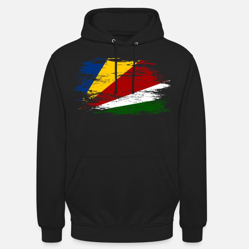 Drapeau des Seychelles utilisé - Sweat-shirt à capuche unisexe - noir