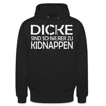 Dicke sind schwerer zu Kidnappen - Unisex Hoodie - Schwarz - Vorne - Alina (178cm) & Michal (187cm)