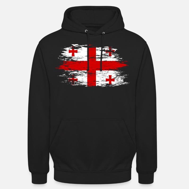 Drapeau géorgien utilisé - Sweat-shirt à capuche unisexe - noir