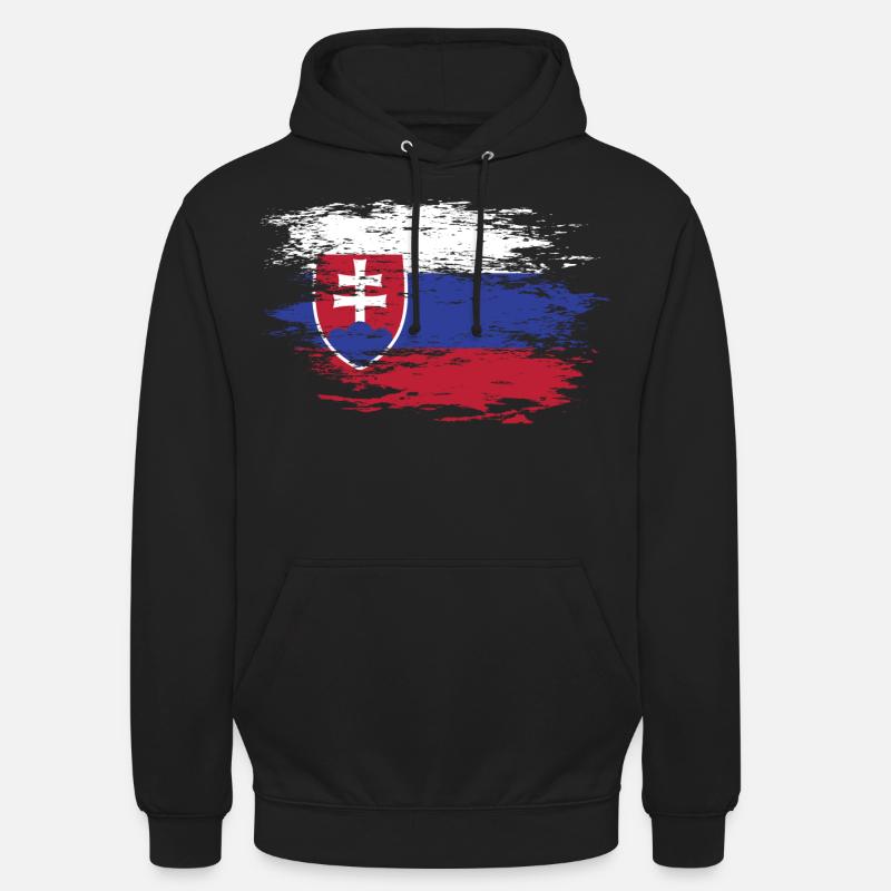 Drapeau de la Slovaquie utilisé - Sweat-shirt à capuche unisexe - noir