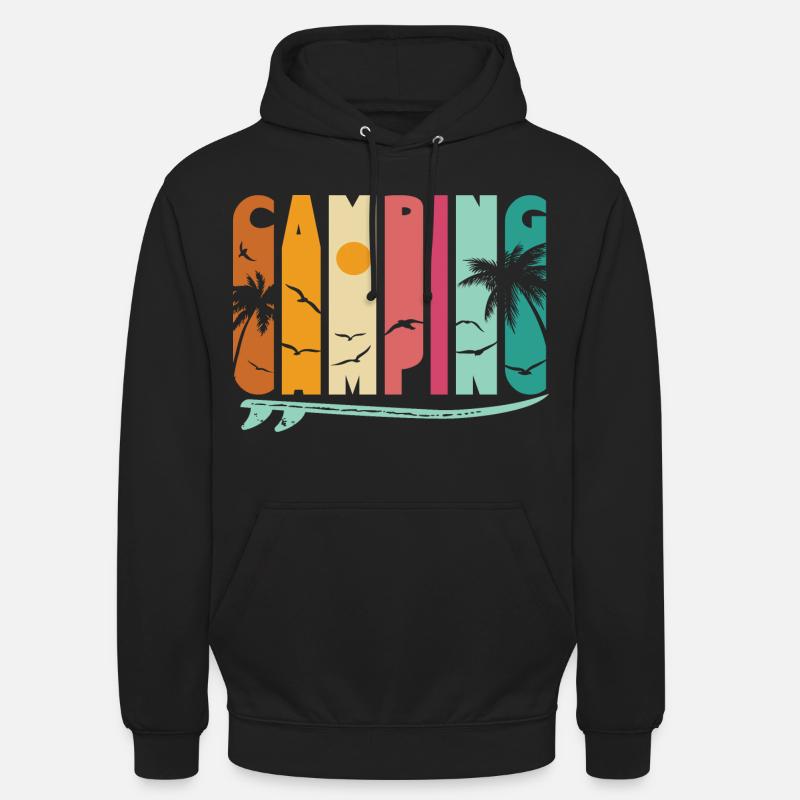 Camping Coucher de soleil - Sweat-shirt à capuche unisexe - noir