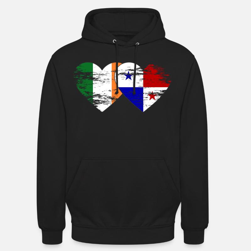 Irlande Drapeau du Panama utilisé - Sweat-shirt à capuche unisexe - noir