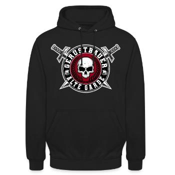 Gerüstbauer Alte Garde - Unisex Hoodie - Schwarz - Vorne - Alina (178cm) & Michal (187cm)