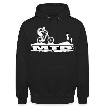 MTB Bike - Unisex Hoodie - Schwarz - Vorne - Alina (178cm) & Michal (187cm)