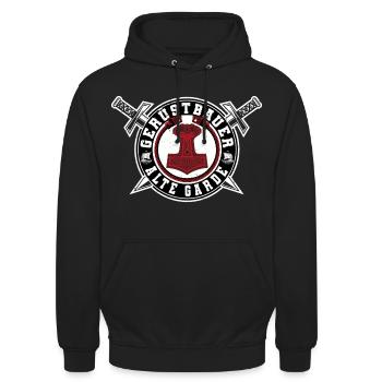 Gerüstbauer Alte Garde - Unisex Hoodie - Schwarz - Vorne - Alina (178cm) & Michal (187cm)