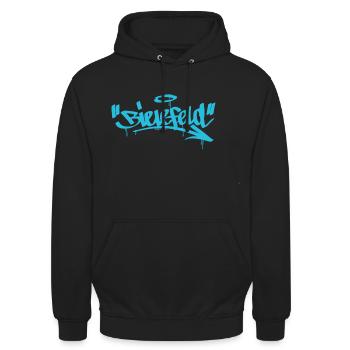 Bielefeld - Unisex Hoodie - black - Front - Alina (178cm) & Michal (187cm)