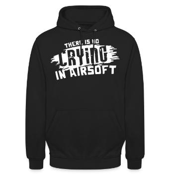 There Is No Crying in Airsoft - Unisex Hoodie - black - Front - Alina (178cm) & Michal (187cm)
