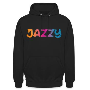 Jazzy Jazz - Sweat-shirt à capuche unisexe - noir - Devant - Alina (178cm) & Michal (187cm)