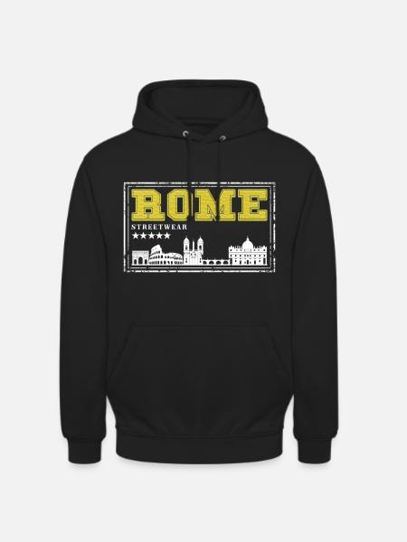 Roma Roma Italia Città Skyline Home Love - Felpa con cappuccio unisex - nero