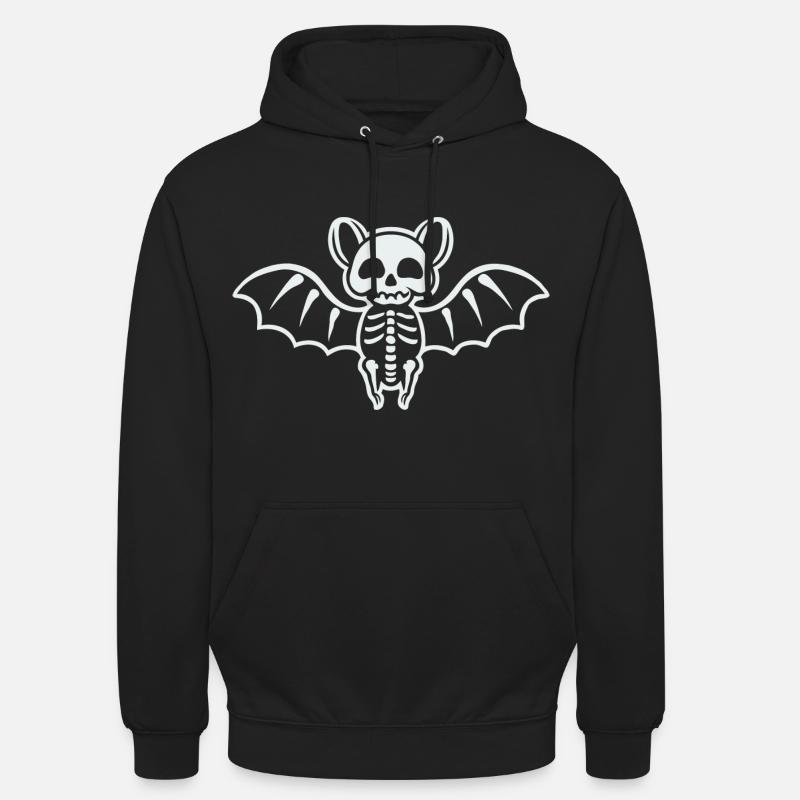 Cute Bat Skeleton - Unisex Hoodie - black
