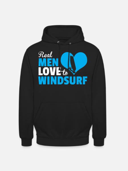 Real Men Love to Windsurfing - Unisex Hoodie - black