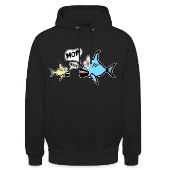 Fish Moin Low German North German Miesfischieart - Unisex Hoodie - black - Front - Alina (178cm) & Michal (187cm)