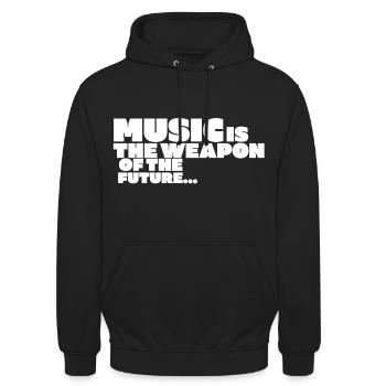 MUSIC IS The Weapon Of The Future - Unisex Hoodie - black - Front - Alina (178cm) & Michal (187cm)