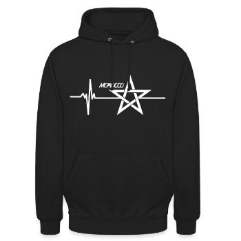 Battement de Cœur Maroc étoile Marocaine - Sweat-shirt à capuche unisexe - noir - Devant - Alina (178cm) & Michal (187cm)