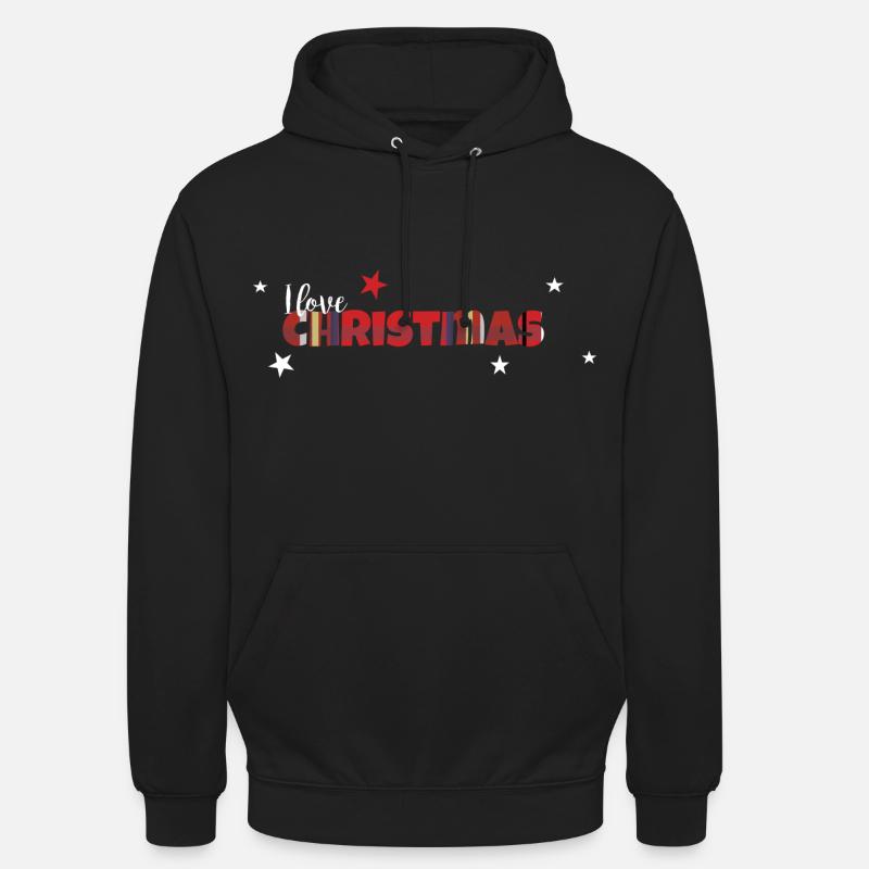 Weihnachtspulli I love Christmas - Unisex Hoodie - Schwarz