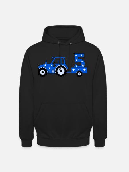 5th Birthday Tractor - Unisex Hoodie - black