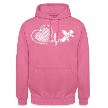 Mathematician Heartbeat - Unisex Hoodie - pink - Front - Alina (178cm) & Michal (187cm)