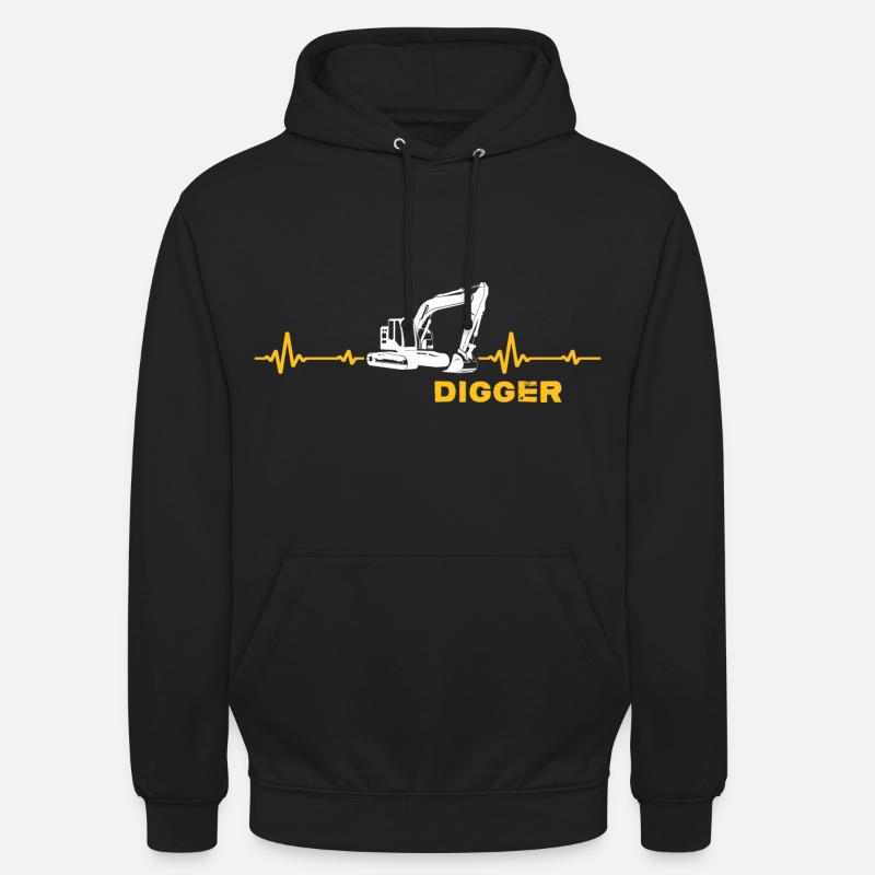 bagger baggerfahrer Baggerschaufel "Digger" - Unisex Hoodie - Schwarz