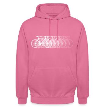 Rennrad Schatten Radsport Fixie Fahrrad - Unisex Hoodie - Pink - Vorne - Alina (178cm) & Michal (187cm)