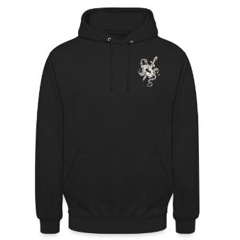 Alchemy England Heart Breaker Herz Ass Drache - Unisex Hoodie - Schwarz - Vorne - Alina (178cm) & Michal (187cm)