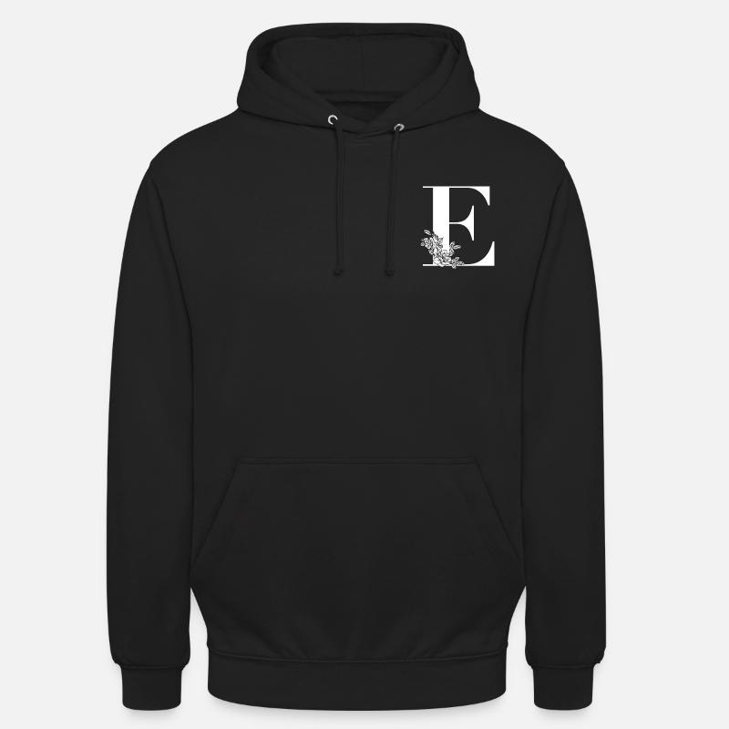 Lettre E Fleur - Sweat-shirt à capuche unisexe - noir