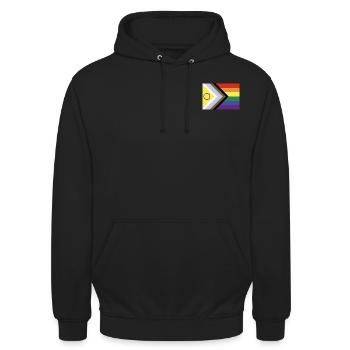 Le Progress Pride Flag - Sweat-shirt à capuche unisexe - noir - Devant - Alina (178cm) & Michal (187cm)