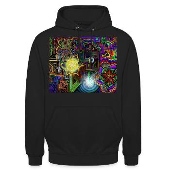 indischen mecanique crop - Unisex Hoodie - Schwarz - Vorne - Alina (178cm) & Michal (187cm)