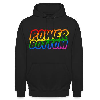 Power Bottom Shirt - Unisex Hoodie - Schwarz - Vorne - Alina (178cm) & Michal (187cm)