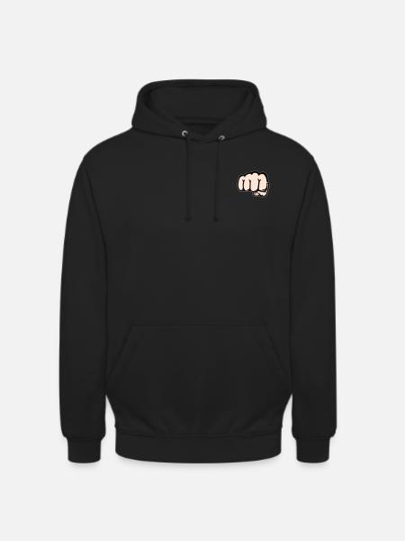 Fist hand icon front - Unisex Hoodie - black