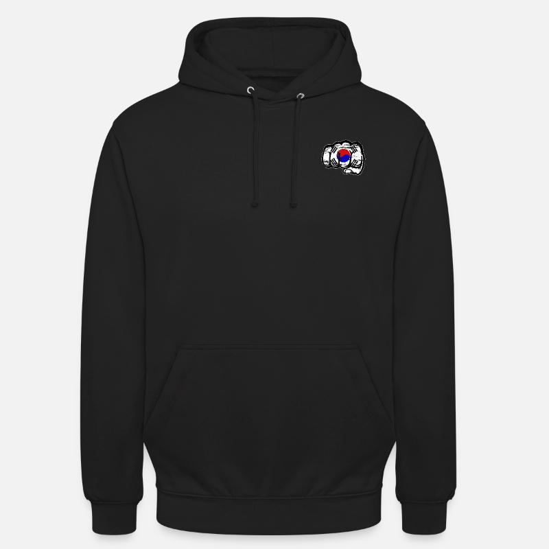 Drapeau de la Corée du Sud Main Poing Utilisé - Sweat-shirt à capuche unisexe - noir