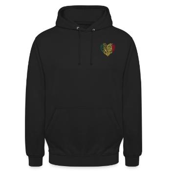 Cœur du Mali – Unité et amour pour le Mali - Sweat-shirt à capuche unisexe - noir - Devant - Alina (178cm) & Michal (187cm)