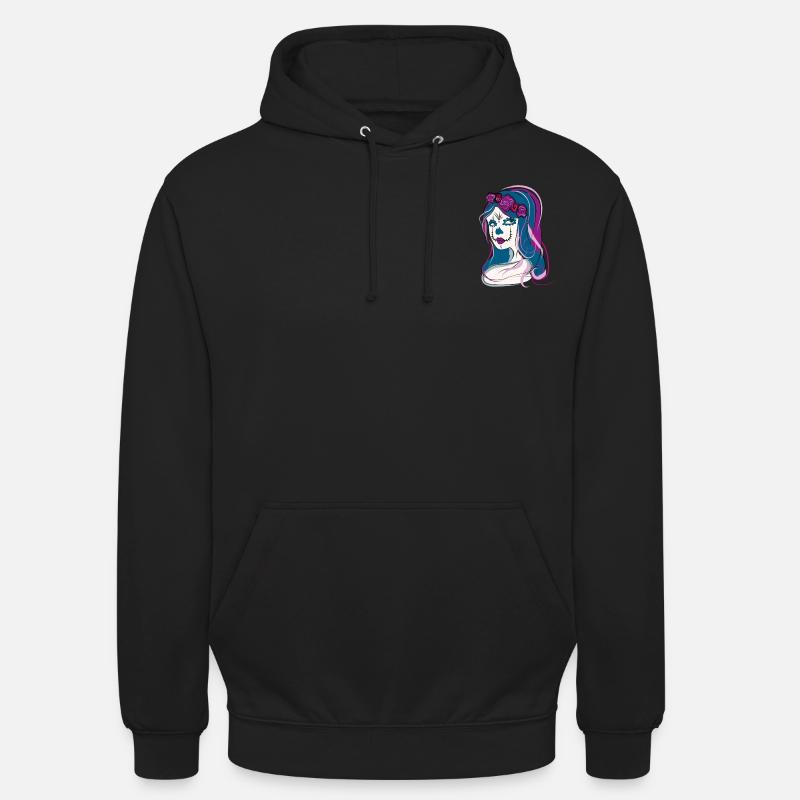 Schädel Schädel Frau - Unisex Hoodie - Schwarz