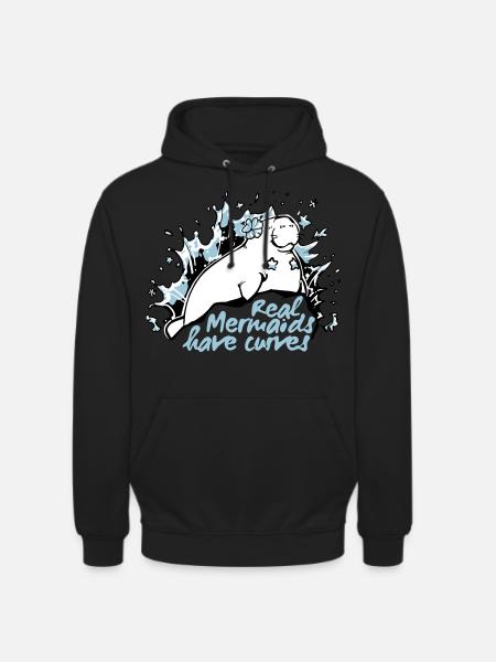 Manati Mermaid - mermaid manatee - Unisex Hoodie - black
