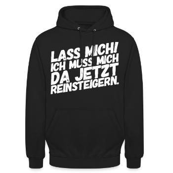 Lass Mich! Ich muss mich da reinsteigern. Gamer - Unisex Hoodie - Schwarz - Vorne - Alina (178cm) & Michal (187cm)