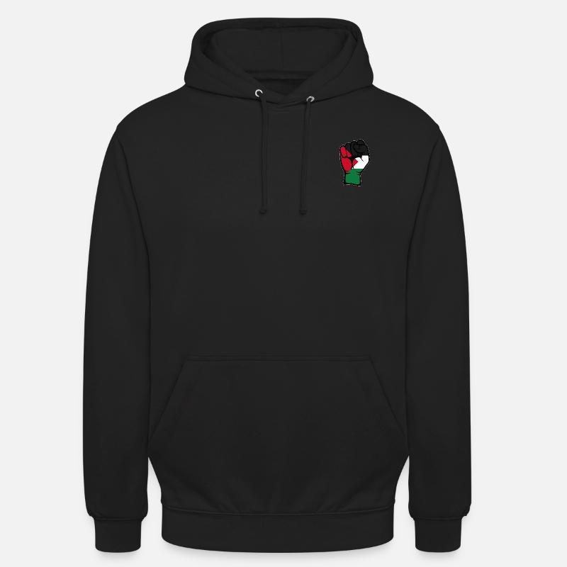 Symbole du poing du drapeau de la Palestine - Sweat-shirt à capuche unisexe - noir