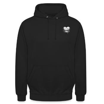 Mountain Heart - Landscape in Heart Shape - Unisex Hoodie - black - Front - Alina (178cm) & Michal (187cm)