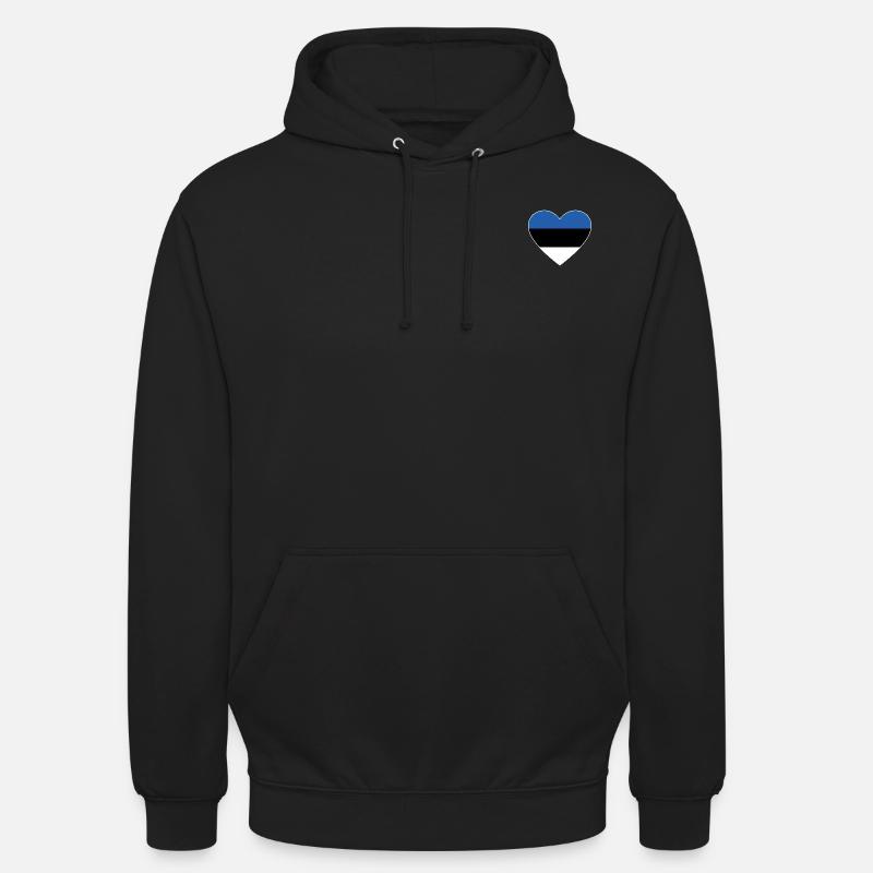 Cœur de drapeau de l’Estonie - Sweat-shirt à capuche unisexe - noir
