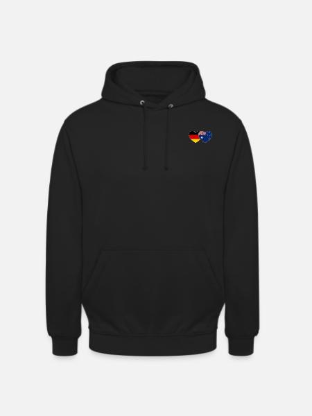 Germany Australia Flag Heart - Unisex Hoodie - black