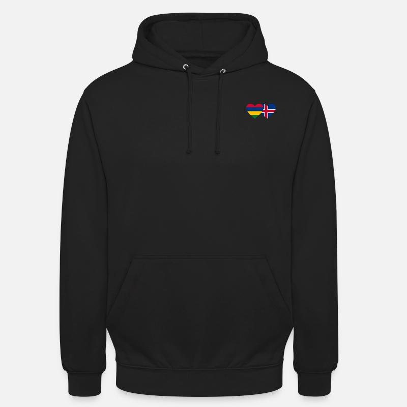 Maurice Islande Flag Coeur - Sweat-shirt à capuche unisexe - noir